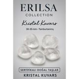 Tesbih Atölyesi Sertifikalı Tamburlanmış Doğal Kristal Kuvars Taşı Kütle – Enerji ve Şifa Taşı