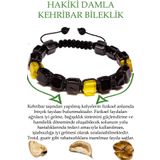 Tesbih Atölyesi Üretici Sertifikalı Küp Kesim Bordo Sarı Doğal Damla Kehribar Bileklik