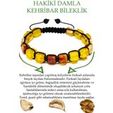 Tesbih Atölyesi Üretici Sertifikalı Küp Kesim Sarı Vişne Doğal Damla Kehribar Bileklik