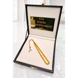 Tesbih Dünyası Deri Kutulu Tesbih, Bilek Boy Tesbih, Harfli Kişiye Özel Yazılı Tesbih, Kesme Kehribar Tesbih