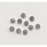Tesbih Sakarya 8 mm Küre Kesim Boş Nokta Desenli Yuvarlak Metal Boncuk Tesbih
