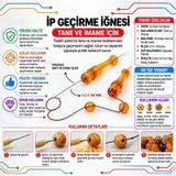 Tesbih Tane Ve İmame Ye İp Geçirme İğnesi -1 Paket - 1 Adet İşleme Ekipmanı Metalik