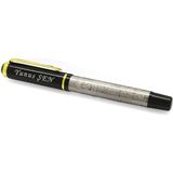 Tesbihane Isme Özel Yazılı Eskitme Renk Arma Desenli Roller Tükenmez Kalem - Siyah