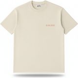 Tesbihane Kişiye Özel Nakışlı Yakası Biyeli Kısa Kollu Bisiklet Yaka Premium Krem Rengi Oversize Tişört 2xl