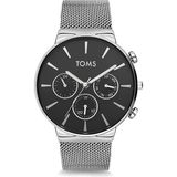 Tesbihane Toms Gümüş Renk Hasır Kordon Erkek Kol Saati TM1697C-1053-A2 3 Atm Su Geçirmez TH-TM1697C-1053-A2