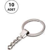 Tesbihkenti 10 Adet Çelik Anahtarlık Halkası - Renkli