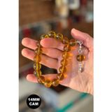Tesbihkenti 14 MM Küre Sarı 17'lik Cam Tesbih