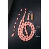 Tesbihkenti Açık Pembe Usta İşçilik 45 Taneli Eski Fransız Galalit Tesbih