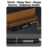 TesbihSakarya İsimli - Kişiye Özel - Isme Özel - Parlak Oniks Doğaltaş Tesbih