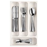 Tescoma Flexispace 899410 Mutfak Gereçleri İçin Çekmece Düzenleyici, Plastik, Beyaz, 37 x 22,2 x 4,5 cm