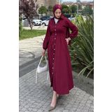 Tesettür Diyarı Kadın Tesettür Rapalin Elbise -Bordo