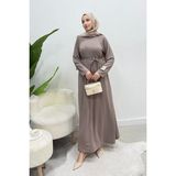 Tesettür Diyarı Modal Kumaş Kuşaklı Yade Elbise- Pro - L - XL