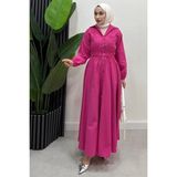 Tesettür Diyarı Yazlık Rapalin Elbise- Pembe - 42