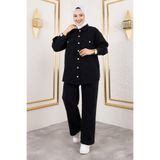 Tesettür Dünyası More Denim Takım TSD250101 Siyah