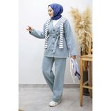 Tesettür Dünyası Vera Denim Takım TSD250104 Buz Mavisi