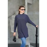 Tesettür Extra Uzun Tunik -Füme - XL