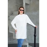 Tesettür Extra Uzun Tunik -Krem - L