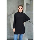 Tesettür Extra Uzun Tunik -Siyah - L