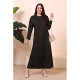 Tesettur Giyim Elbise Boydan Kadin Anne Buyuk Beden Elbise Haki - 4XL