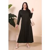 Tesettur Giyim Elbise Boydan Kadin Anne Buyuk Beden Elbise Haki - 6XL