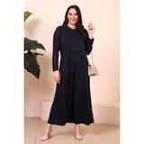 Tesettur Giyim Elbise Boydan Kadin Anne Buyuk Beden Elbise Lacivert - 5XL