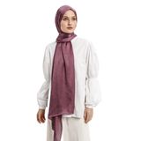 Tesettür Kadın Janjanlı Krinkıl Abiye Şal-gül Kurusu- 70x190cm