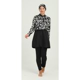Tesettür Mayo 3 Parça Çabuk Kuruyan Su Iticili Kumaş - 2XL - Lacivert