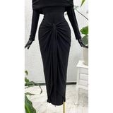 Tesettür Oryantal Abiye Etek - Siyah - 2XL - 3XL