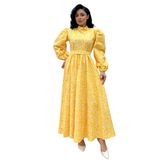 Tesettür Papatya Kloş Poplin Elbise (Sarı, L-XL)