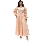 Tesettür Papatya Kloş Poplin Elbise (Somon, 4XL-5XL)