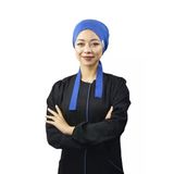 Tesettür Saks Mavi Doktor Hemşire Hastane Aşçı Cerrahi Tesettür Bonesi