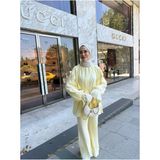 Tesettür Takım Noelli - Sarı - 1