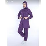 Tesettür Tam Kapalı 4 Parça Mayo - 3XL - Mor