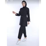 Tesettür Tam Kapalı 4 Parça Mayo - 5XL - Siyah