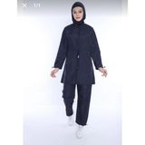 Tesettür Tam Kapalı 4 Parça Mayo - 6XL - Lacivert