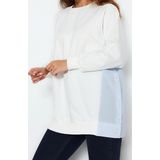 Tesettür Tarz Regular Bisiklet Yaka Standart Kol Regular Dokuma Parçalı Örme Tunik
