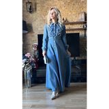 Tesettür Uyumlu Yazlık Denim Kot Elbise - Şık ve Rahat Tasarım - Mavi - 42