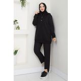 TesettürButik Çıkarılabilir Kapşonlu 3 İplik Şardonlu Sweatshirt