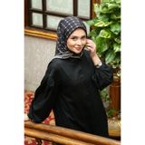 Tesettürnağme EcoZen Eşarp TN2106 Monogram 05-Siyah-Beyaz