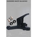 tesitay Banyo Bataryası Siyah Renk Duş Musluğu Musluk Armatür Lüks Ağır Tip Ekonomik Musluklar