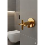 Tesitay Komple Pirinç Ağır Tip Klozet / Taharet Musluğu Ara Musluk Gold Altın Renk