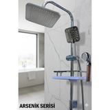 Tesitay Robot Duş Seti Lüks Banyo Duş Takımları Arsenik Serisi El ve Tepe Duş Başlığı Spiral Hortum - Krom