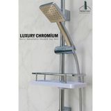 Tesitay Sürgülü Duş Takımı Geniş Şampuanlıklı Metalik Banyo El Duş Başlığı Spiral Hortum - yok