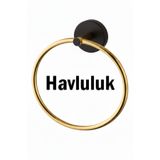 tesitay Yuvarlak Havluluk Siyah Gold Renk