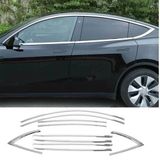 Tesla Model Y Cam Çerçevesi Kenar Çıtası Krom Tamtur 10 Parça 2020 / 2024 - -