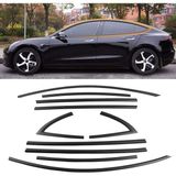 Tesla model y cam çerçevesi kenar çıtası pianoblack tamtur 10 parça 2020 / 2024