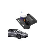 TESLA Model Y Model 3 Orta Konsol Silikon Bardak Telefon Tutucu Kablo Düzenleyici - Siyah