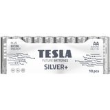 Tesla Silver AA Kalem Pil 1.5V LR6/MN1500 Alkalin 10’lu Paket | – Uzun Ömürlü, Yüksek Performans - 10'lu