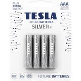 Tesla Silver AAA İnce Kalem Pil 1,5V LR03 MN2400-4'lü Paket-Uzun Ömürlü