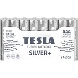 Tesla Silver AAA İnce Kalem Pil 1,5V LR03,MN2400 Alkalin-24'lü Paket Uzun Ömürlü